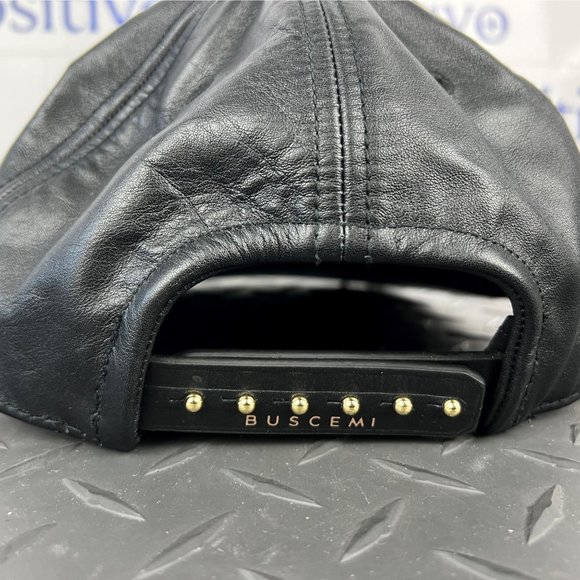 Buscemi Postback Black Smooth Cow Leather Hat SAMPLE - Picture 6 of 8